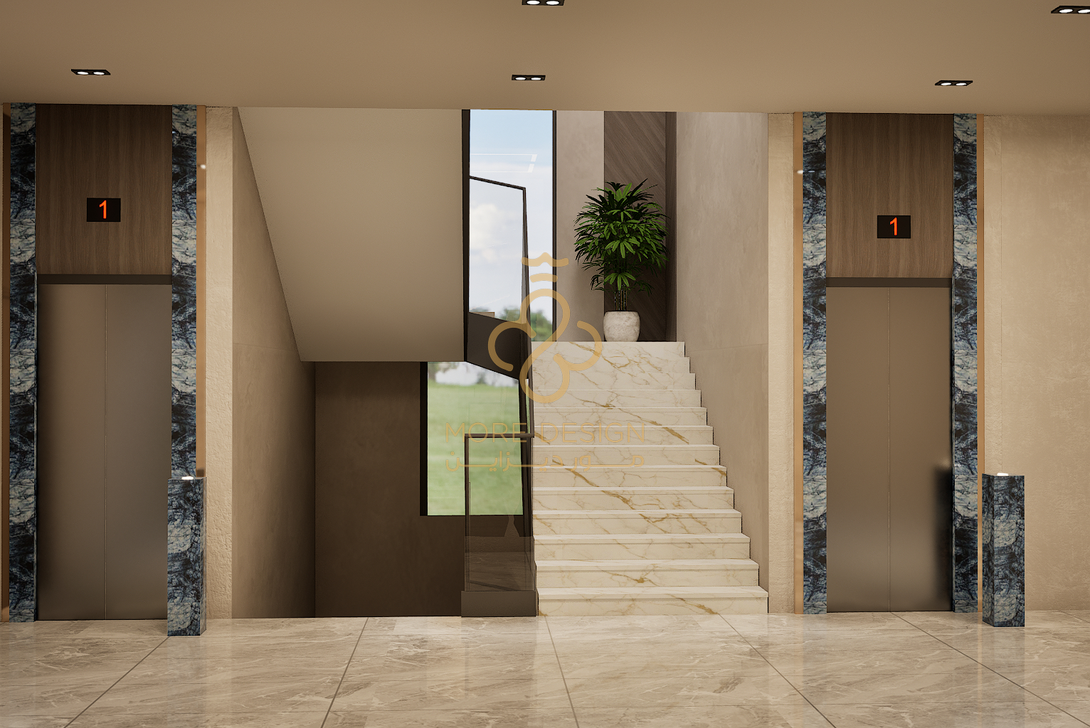 مدخل مبنى تجاري – Commercial Building Entrance | الرياض